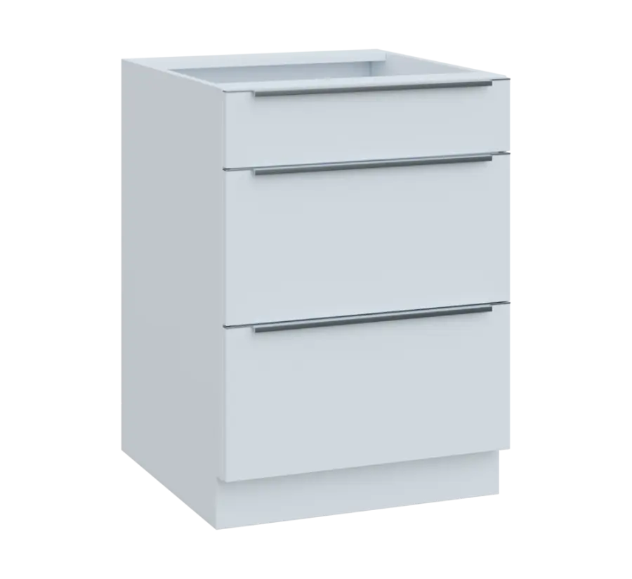 SIS - 6Z33 spodní skříňka, 3-zásuvková, 870x600x600, bílá